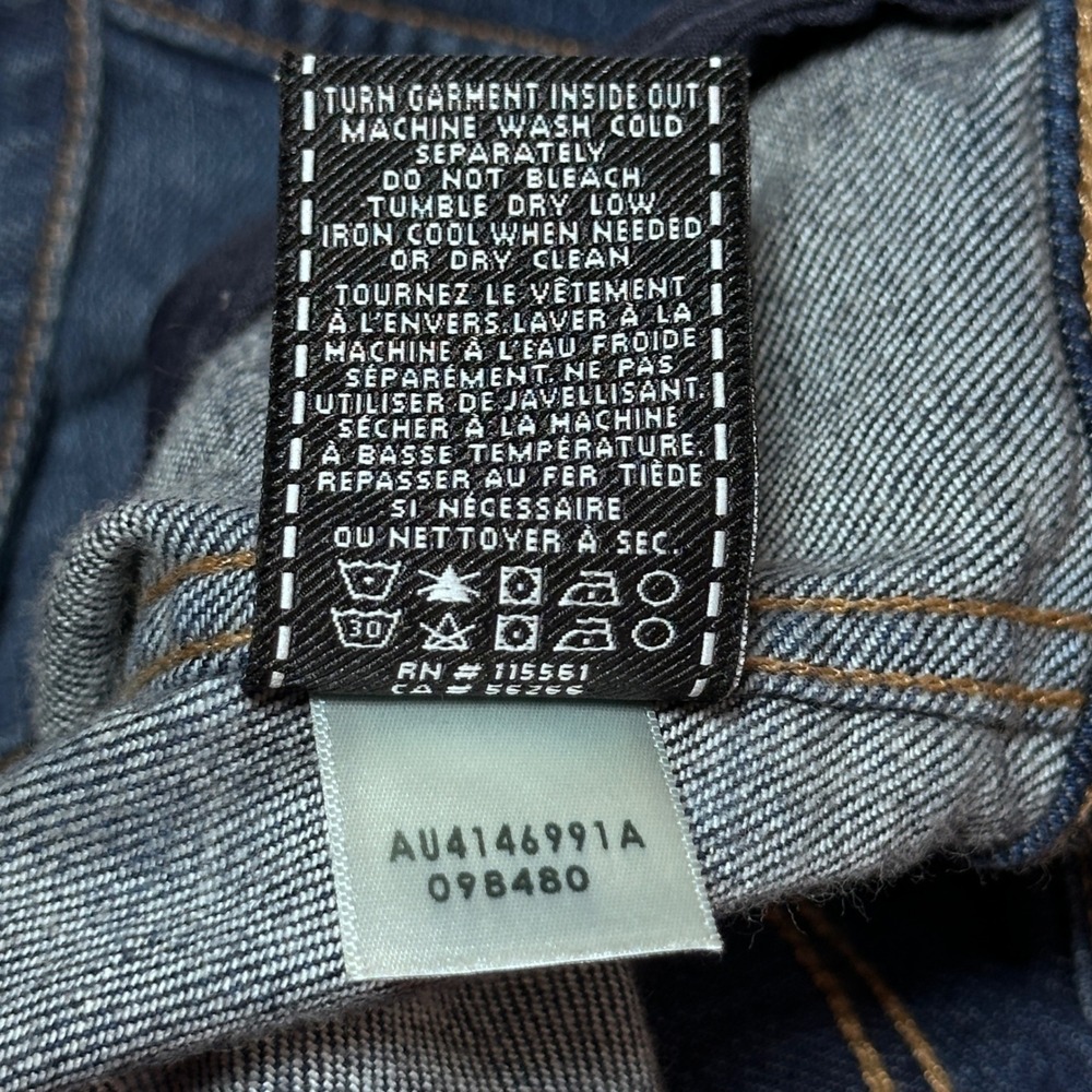 7 For All Mankind Classic Denim Jacket Womens Medium Trucker Stretch Dark Wash - Picture 6 of 14